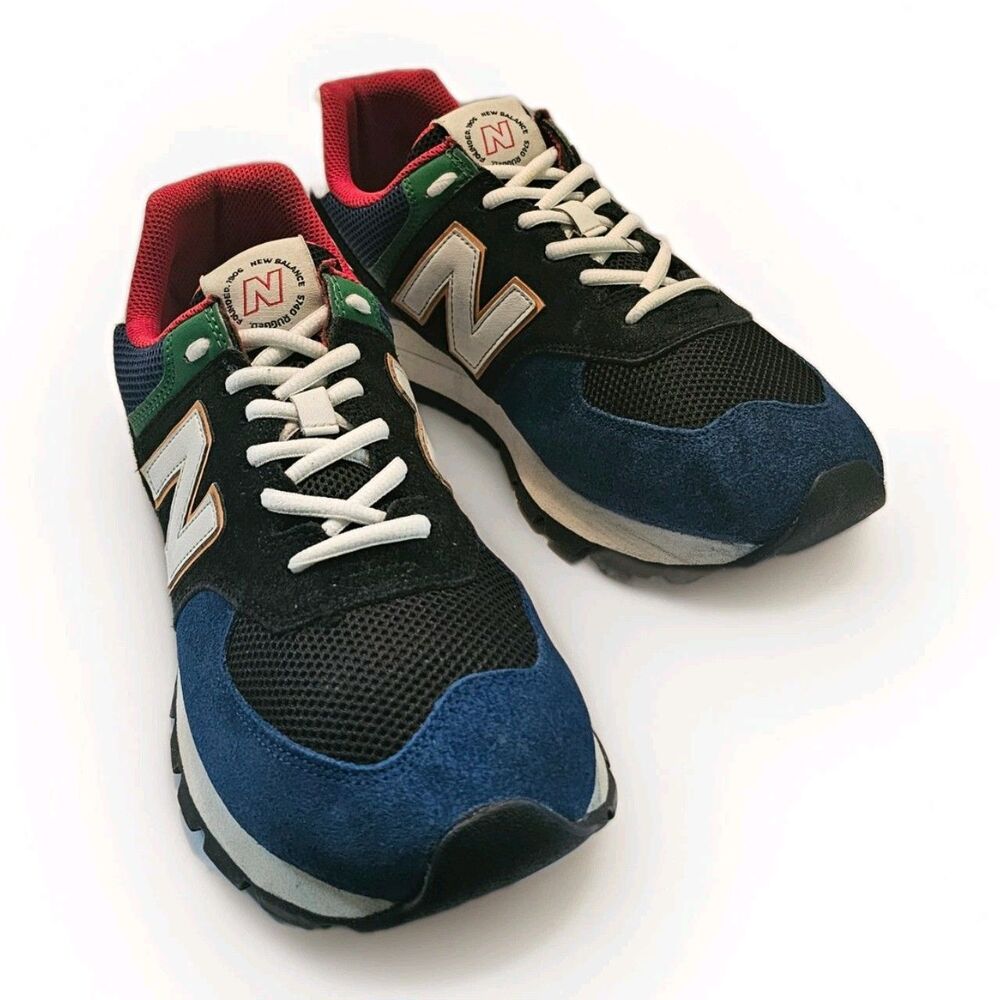New Balance 574 Rugged Men Size 12 Colorblock Black Blue Red Sneaker ML574DRC - Picture 3 of 16